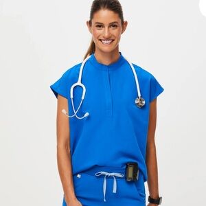 SOLD❌Figs Scrubs Rafaela Oversized Top Royal Blue